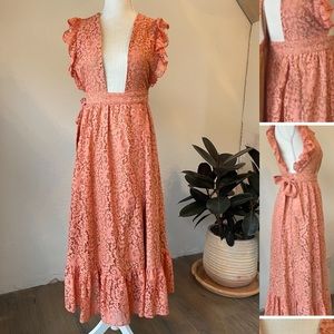 Revolve Majorelle mistwood coral maxi wrap dress / XS